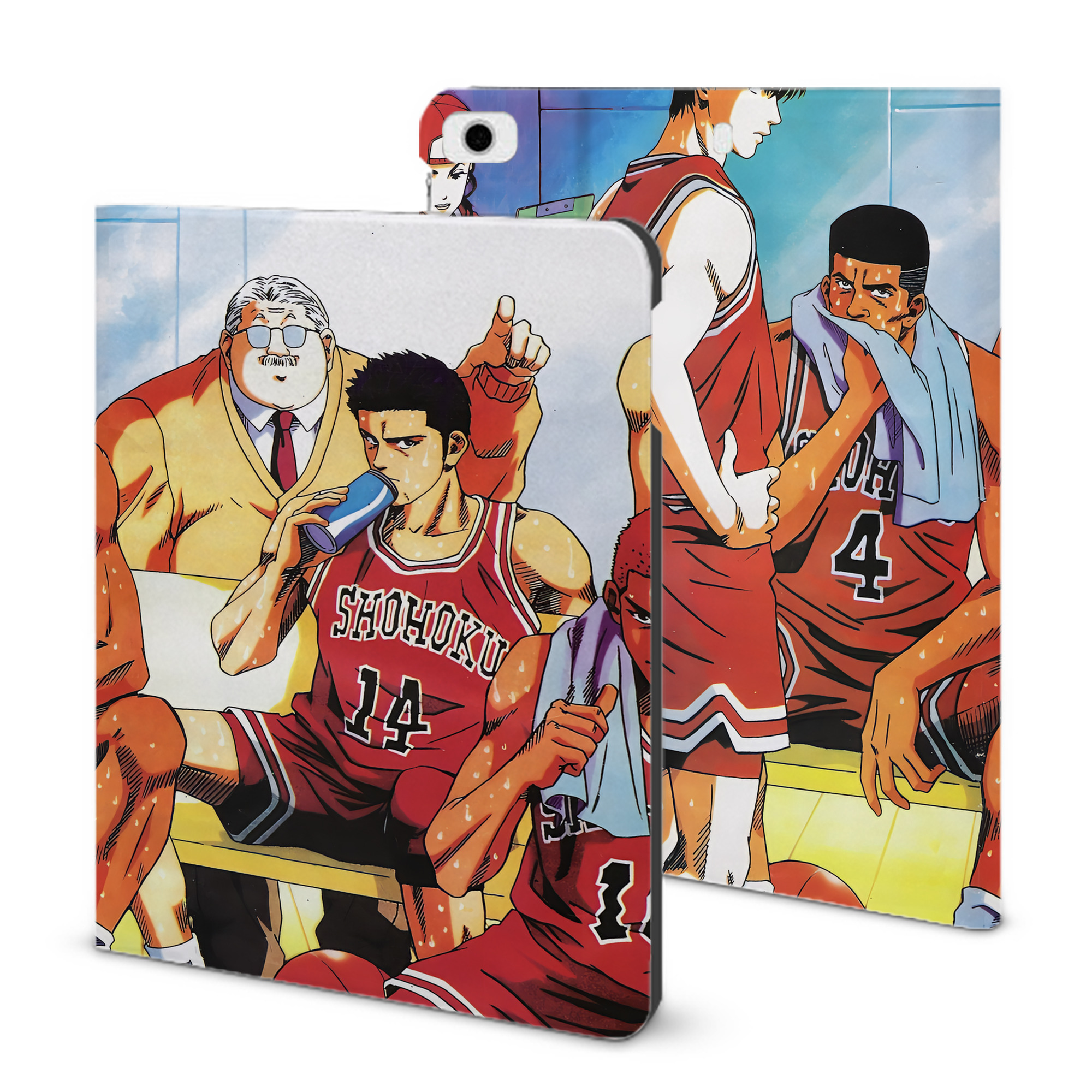 （画像用） SLAM DUNK／スラムダンク IPad ケース ブック型 PUレザー TPU 耐衝撃 軽量 薄型 ペン収納なし 全面保護 IPad 各モデル対応
